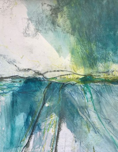 Jacqueline Quinn, 'Kingfisher', 30x30cms, Watercolour & Mixed Media