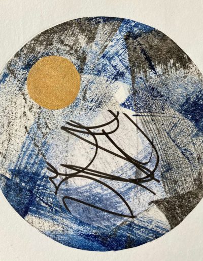 Jacqueline Quinn, 'Planetary', 20x20cms, Monoprint & Chine Colle