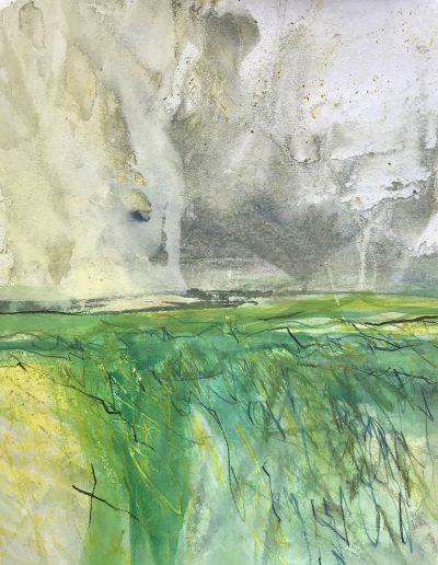 Jacqueline Quinn, 'Spring', 30x30cms, Watercolour & Mixed Media