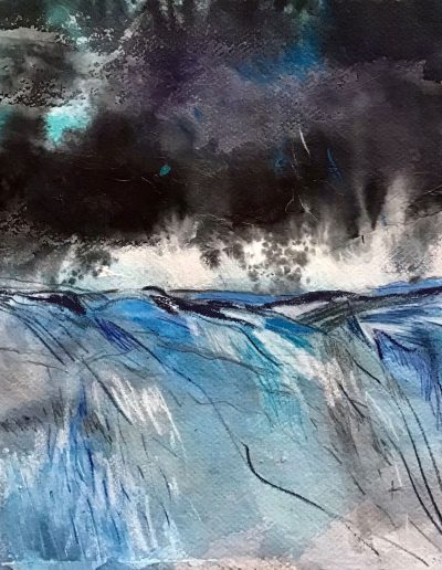 Jacqueline Quinn, 'Storm', 35x35cms, Watercolour & Mixed Media