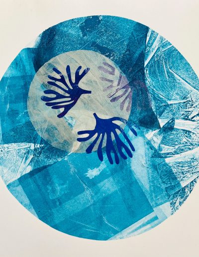 Jacqueline Quinn, 'The Mermaids Tale', 30x30cms, Monoprint & Chine Colle