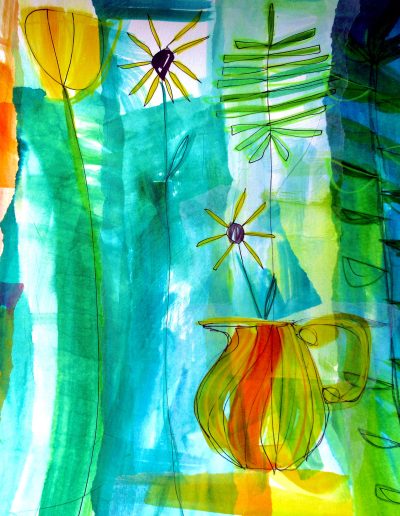 Jacqueline Quinn, 'Winifred', 40x40cms, Monoprint, Mixed Media & Chine Colle