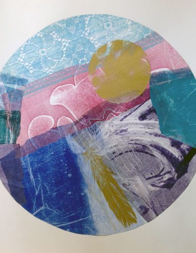 Jacqueline Quinn, 'Equinox', 40x40cms, Monoprint & Chine Colle on Paper