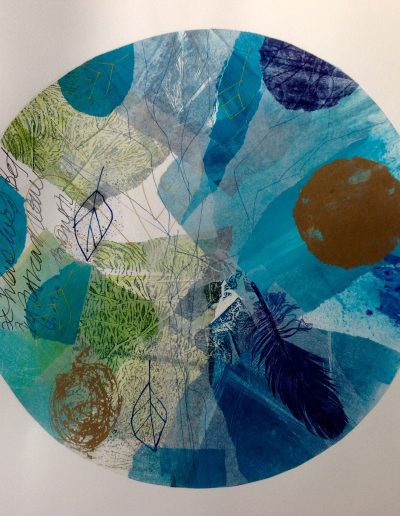 Jacqueline Quinn, 'Gifts of Spring', 40x40cms, Monoprint & Chine Colle on Paper