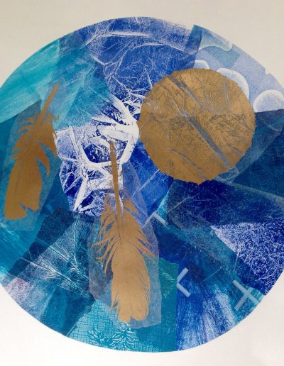 Jacqueline Quinn, 'Grace', 40x40cms, Monoprint & Chine Colle on Paper