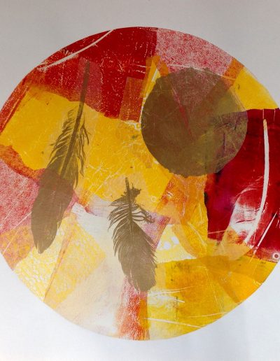 Jacqueline Quinn, 'Gratitude', 40x40cms, Monoprint & Chine Colle on Paper