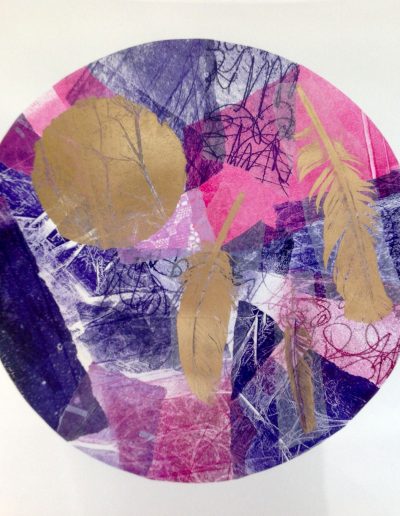 Jacqueline Quinn, 'Harmony', 40x40cms, Monoprint & Chine Colle on Paper